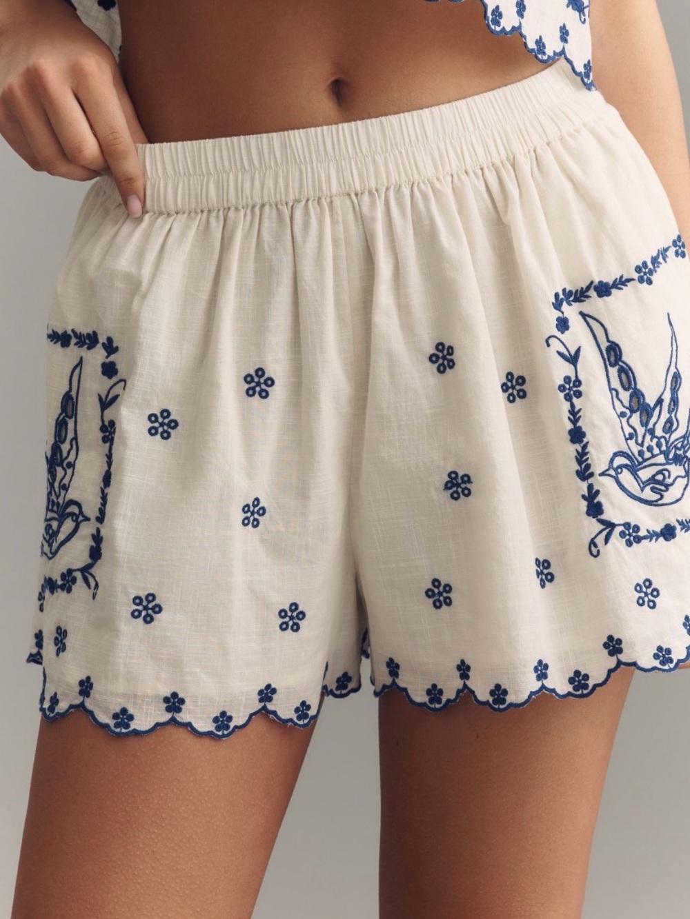 Anthropologie Maeve Province Town Embroidered Shorts NWT Cottagecore L